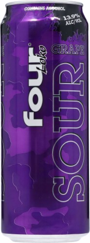 Four Loko® Sour Grape Flavored Hard Beverage Single Can Perspective: right