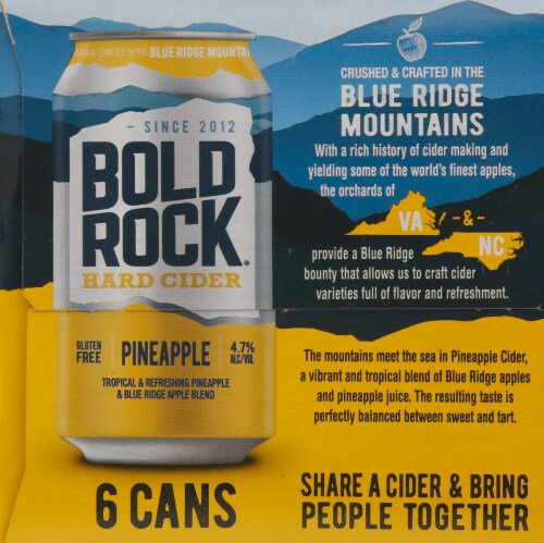 Bold Rock Pineapple Hard Cider Perspective: right