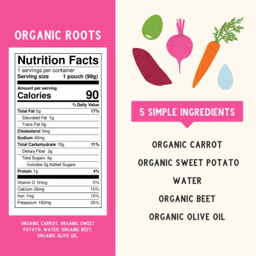 Serenity Kids Organic Roots with Organic Olive Oil Baby Food Pouch Perspective: right
