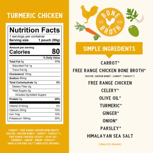Serenity Kids Turmeric Chicken with Organic Vegetables, Herbs & Bone Broth Baby Food Pouch Perspective: right