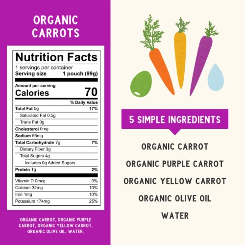 Serenity Kids Organic Carrots with Organic Olive Oil Baby Food Pouch - 3.5oz Perspective: right