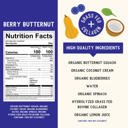 Serenity Kids Dairy Free Organic Berry & Butternut Smoothie + Protein with Grass Fed Collagen Perspective: right