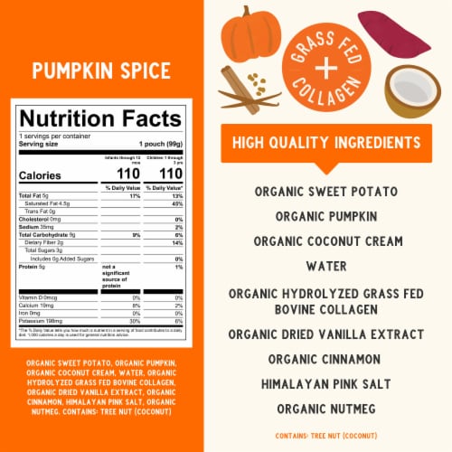 Serenity Kids Dairy Free Smoothies, Pumpkin Spice Pouch Perspective: right