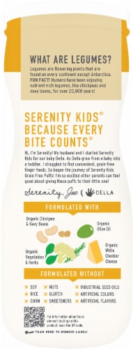 Serenity Kids® Cheddar & Cauliflower Spinach Grain Free Veggie Puffs Perspective: right
