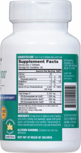 Oceanblue Omega-3 Fish Oil 2100 IU with Vitamin D Softgels Perspective: right