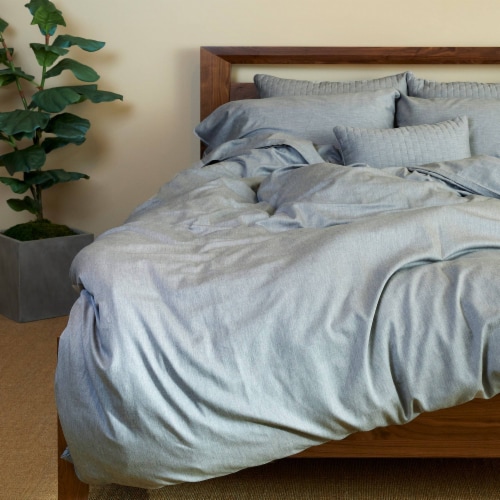 BedVoyage Melange viscose from Bamboo Cotton Duvet Cover, King - Silver Perspective: right