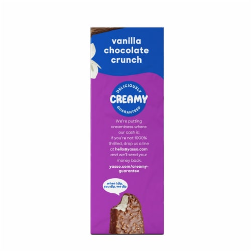 Yasso Frozen Greek Yogurt Vanilla Chocolate Crunch Bars Perspective: right