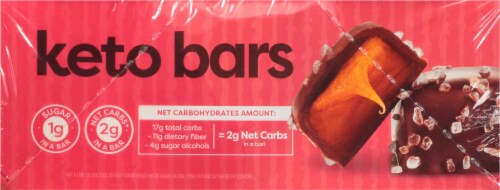 Kiss My Keto Chocolate Salted Caramel Keto Bars Perspective: right