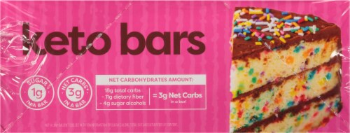 Kiss My Keto Chocolate Birthday Cake Keto Bars Perspective: right