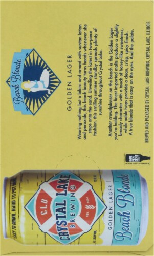 Crystal Lake Brewing Beach Blonde Golden Lager Perspective: right