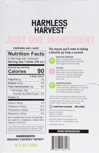 Harmless Harvest Organic Coconut Water Perspective: right