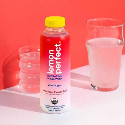 Lemon Perfect Strawberry Passion Fruit Hydrating Lemon Water Perspective: right