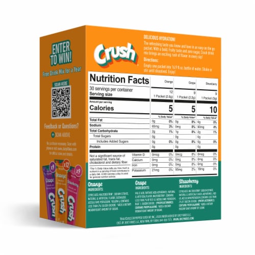 Crush® Sugar Free Drink Mix Sticks Variety Pack Perspective: right