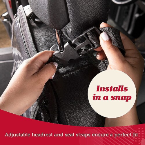 Lusso Gear Large Back Seat Car Organizer Grey Perspective: right