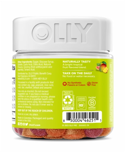 Olly Adult Multi + Probiotic Tropical Twist Gummies Perspective: right