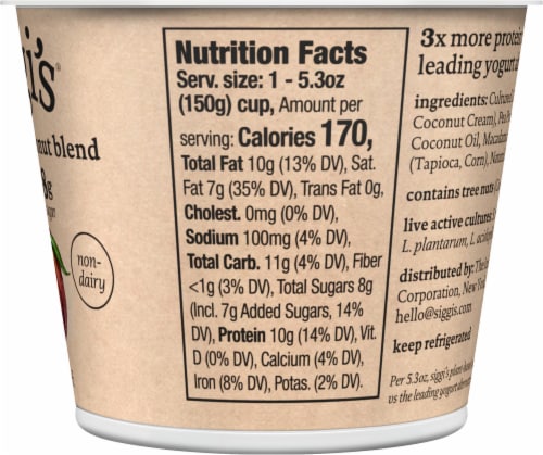 Siggi's™ Plant-Based Coconut Non-Dairy Yogurt Perspective: right