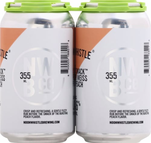 Noon Whistle Fuzzy Smack Berliner Weiss Beer with Peach Perspective: right