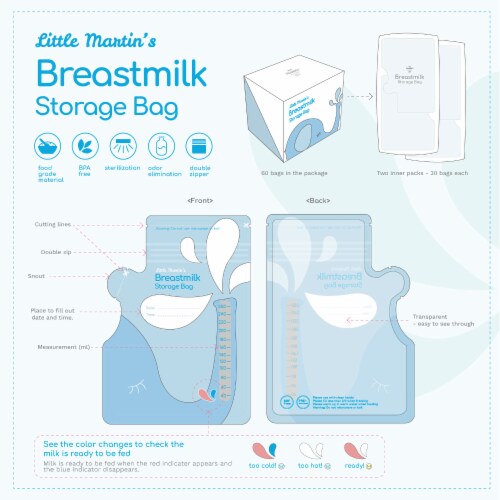 Little Martin's Breast Milk Storage Bags - 60 pcs Perspective: right