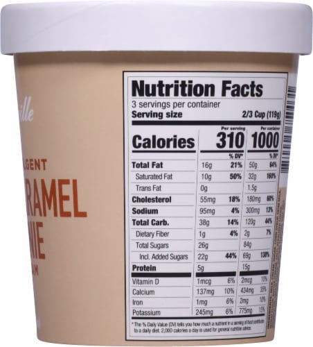 Hudsonville Salted Caramel Brownie Ice Cream Pint Perspective: right