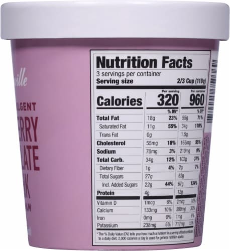 Hudsonville Raspberry Chocolate Chunk Ice Cream Pint Perspective: right