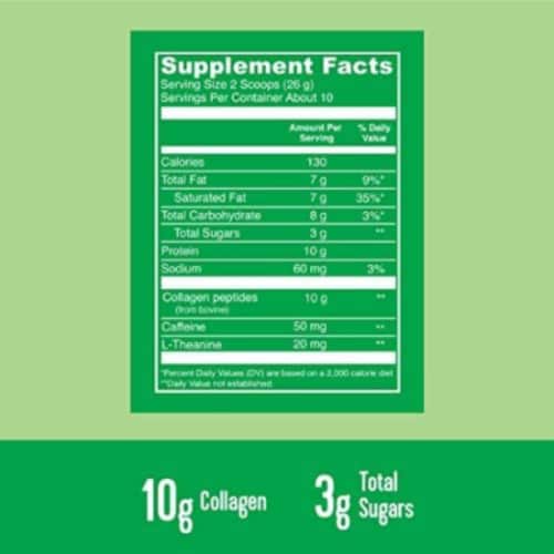 Vital Proteins Matcha Collagen Latte Vanilla Dietary Supplement Perspective: right