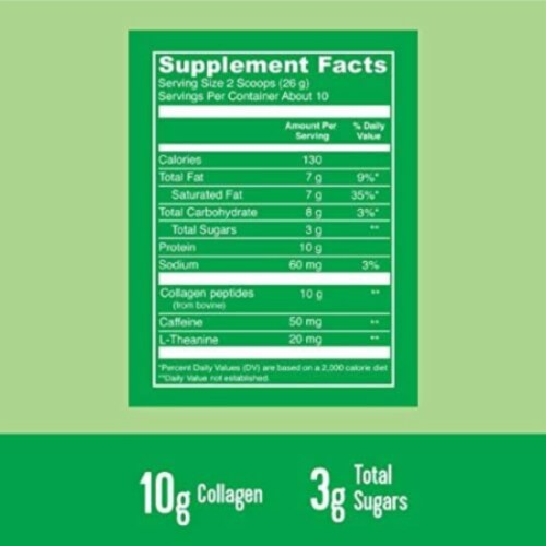 Vital Proteins Matcha Collagen Latte Vanilla Dietary Supplement Perspective: right