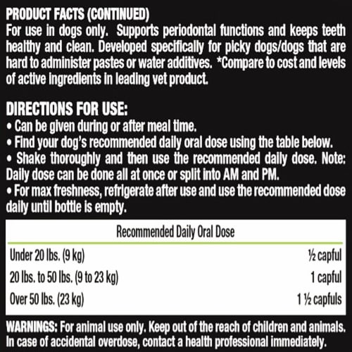 Liquid-Vet® Bacon Flavor Teeth & Gum Support Dog Supplement Perspective: right