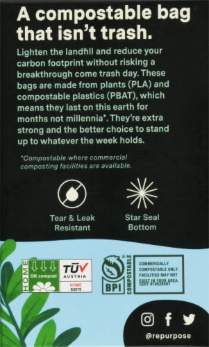 Repurpose® Compostable Extra Strong Small Bin Bags Perspective: right