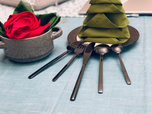 Vibhsa Stainless Steel Modern Flatware Set - Black Perspective: right