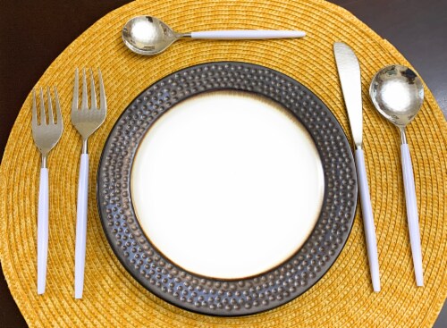 Vibhsa Hammed Silver Flatware Set 20 Piece - Silver/White Perspective: right