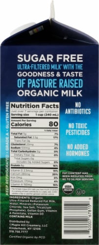 Maple Hill® Organic Sugar Free Reduced Fat Milk Perspective: right
