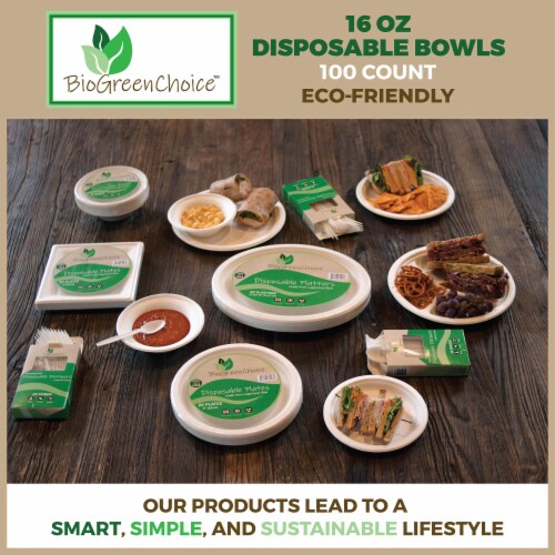 16 oz Eco-Friendly Disposable Soup Bowl (100 Count) Perspective: right