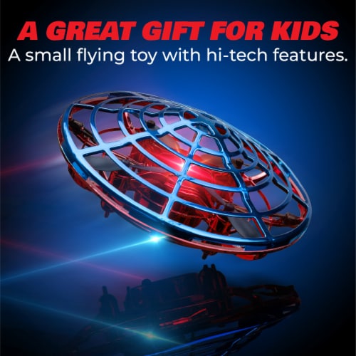 Scoot Combo Hand Operated Drone for Kids or Adults - Red/Blue Perspective: right