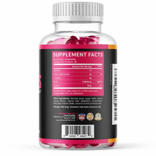 Havasu High Potency Biotin Gummies Perspective: right