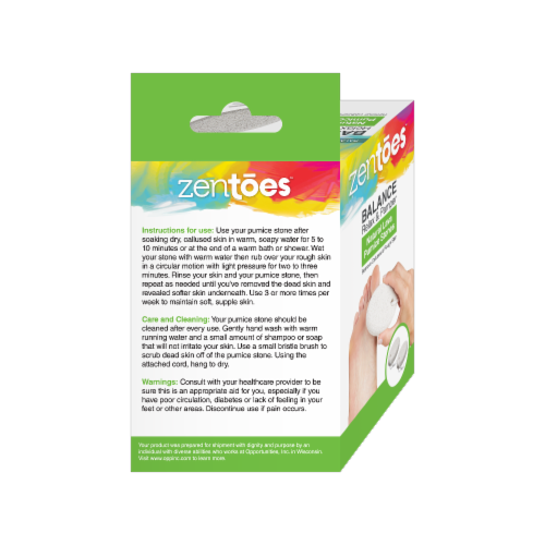 ZenToes Natural Lava Pumice Stone Pedicure Callus Remover Bar, Exfoliate Rough Skin - 2 Count Perspective: right