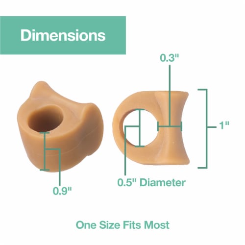 ZenToes Gel Toe Separators - Overlapping Toes, Bunion Corrector and Spacer - 4 Pack (Honey) Perspective: right