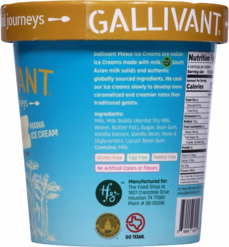 Gallivant® Madagascar Vanilla Mawa Ice Cream 16 oz Perspective: right