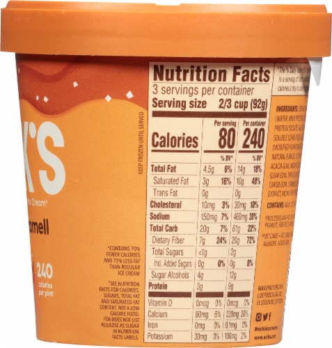 Nick's® Swedish Style Salta Karamell Light Ice Cream Pint Perspective: right