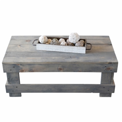 del Hutson Designs Landmark Solid Pine Wood Farmhouse End Coffee