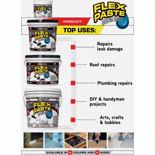 Flex Paste 3 Lb. Rubber Sealant, White PFSWHTR32 Perspective: right