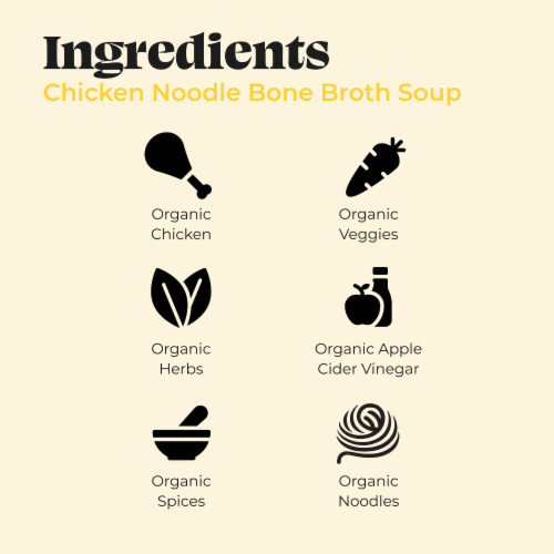 Kettle & Fire Chicken Noodle Bone Broth Soup Perspective: right
