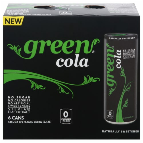 Green® Cola Zero Sugar Soda Cans Perspective: right