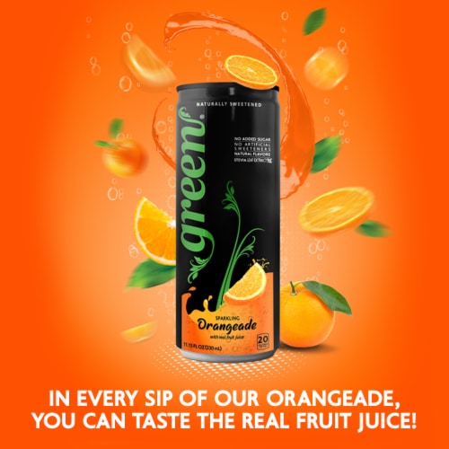 Green® Orangeade Soda Cans Perspective: right