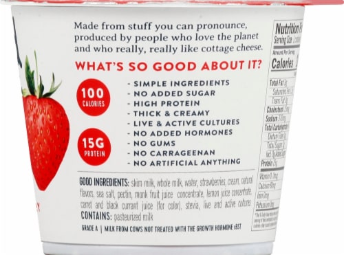 Good Culture® Simply Strawberry Cottage Cheese Perspective: right