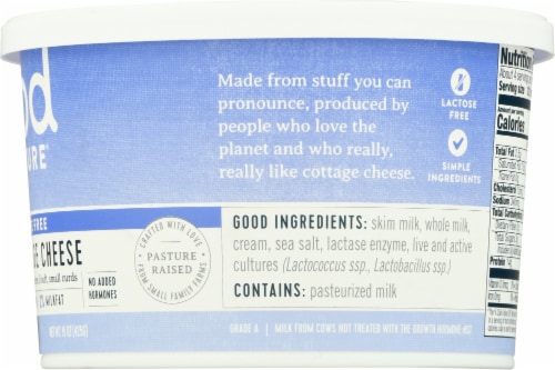 Good Culture Lactose Free Cottage Cheese Perspective: right