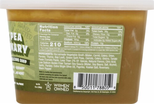 Soupergirl Vegan Split Pea Rosemary Soup Perspective: right