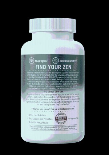 Om® Gently Zen Mushroom Superfood Daily Boost Vegetable Capsules Perspective: right