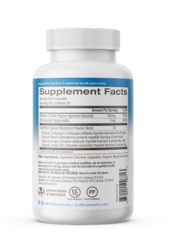Om Breathe Mushroom Superfood Capsules Perspective: right