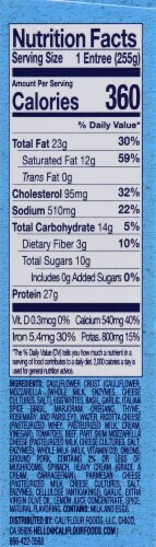Cali'flour Foods Lasagna with Meat Sauce Frozen Meal Perspective: right