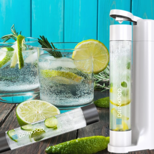 Fizzpod Home Soda Maker with 3 PET Bottles- Directly Carbonates Any Drink Perspective: right